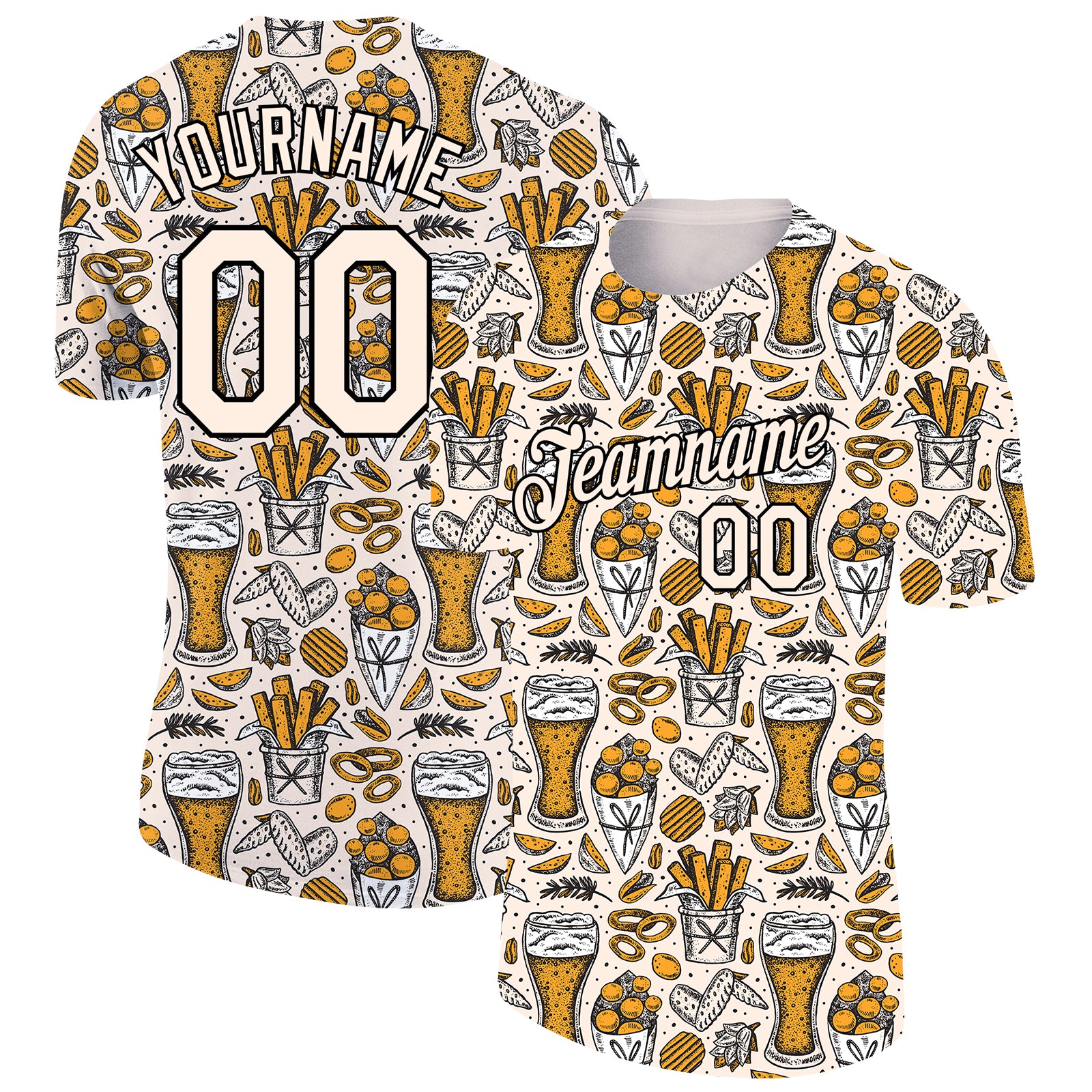 Personalized 3D Oktoberfest Beer Festival T-Shirt - Cream Black Performance Tee Personalized Cream Black 3D Oktoberfest Beer