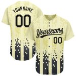 Personalized Authentic Baseball Jersey with Custom Name and Number, Cream Black 3D Pattern Design Personalized Cream Black
