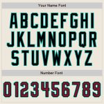 Custom Black Aqua Pinstripe Authentic Baseball Jersey with Personalized Name & Number - Crimson Black-Aqua Personalized Cream