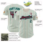 Custom Black Aqua Pinstripe Authentic Baseball Jersey with Personalized Name & Number - Crimson Black-Aqua Personalized Cream
