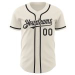 Custom Team Baseball Jersey with Personalized Name and Number in Cream and Black Personalized Cream Black Authentic Baseball