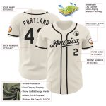 Custom Team Baseball Jersey with Personalized Name and Number in Cream and Black Personalized Cream Black Authentic Baseball