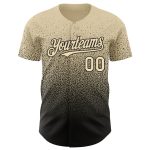 Custom Personalized Baseball Jersey - Cream Black Authentic Fade with Team Name and Number Personalized Cream Black Authentic