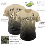 Custom Personalized Baseball Jersey - Cream Black Authentic Fade with Team Name and Number Personalized Cream Black Authentic