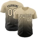 Custom Personalized Baseball Jersey - Cream Black Authentic Fade with Team Name and Number Personalized Cream Black Authentic