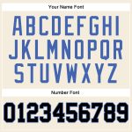 Custom Name and Number Performance T-Shirt - Personalized Long Sleeve in Cream Black and Blue Personalized Cream Black-Blue