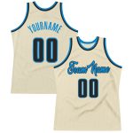 Personalized Black Blue Cream Throwback Basketball Jersey for Men Personalized Cream Black-Blue Throwback Basketball Jersey