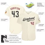 Custom Name Number Black-Crimson Personalized Baseball Jersey - Authentic Cream Team Jersey Personalized Cream Black-Crimson