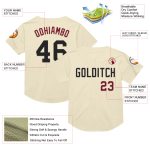 Personalized Black-Crimson Cream Mesh Throwback Baseball Jersey - Authentic Personalized Cream Black-Crimson Mesh Authentic