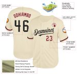 Custom Name Number Personalized Baseball Jersey Cream Black Crimson Mesh Authentic Throwback Personalized Cream Black-Crimson