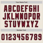 Custom Black Crimson Pinstripe Baseball Jersey with Personalized Name & Number - Authentic Team Style Personalized Cream