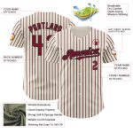 Custom Black Crimson Pinstripe Baseball Jersey with Personalized Name & Number - Authentic Team Style Personalized Cream