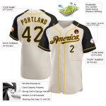 Custom Name Number Baseball Jersey - Personalized Black Gold Cream Authentic Raglan Sleeves Team Gear Personalized Cream