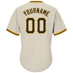 Custom Name Number Authentic Cream Black-Gold Rib-Knit Baseball Jersey Shirt - Personalized Team Apparel Personalized Cream