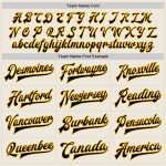 Custom Personalized Varsity Letterman Bomber Jacket - Cream Black-Gold, Full-Snap, Two Tone with Name and Number Personalized