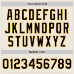 Custom Personalized Varsity Letterman Bomber Jacket - Cream Black-Gold, Full-Snap, Two Tone with Name and Number Personalized