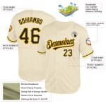 Custom Personalized Black-Gold Mesh Baseball Jersey with Authentic Throwback Design, Team Name and Number Personalized Cream