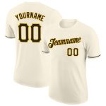 Personalized Black Gold Performance T-Shirt for Men and Women, Cream Color Personalized Cream Black-Gold Performance T-Shirt