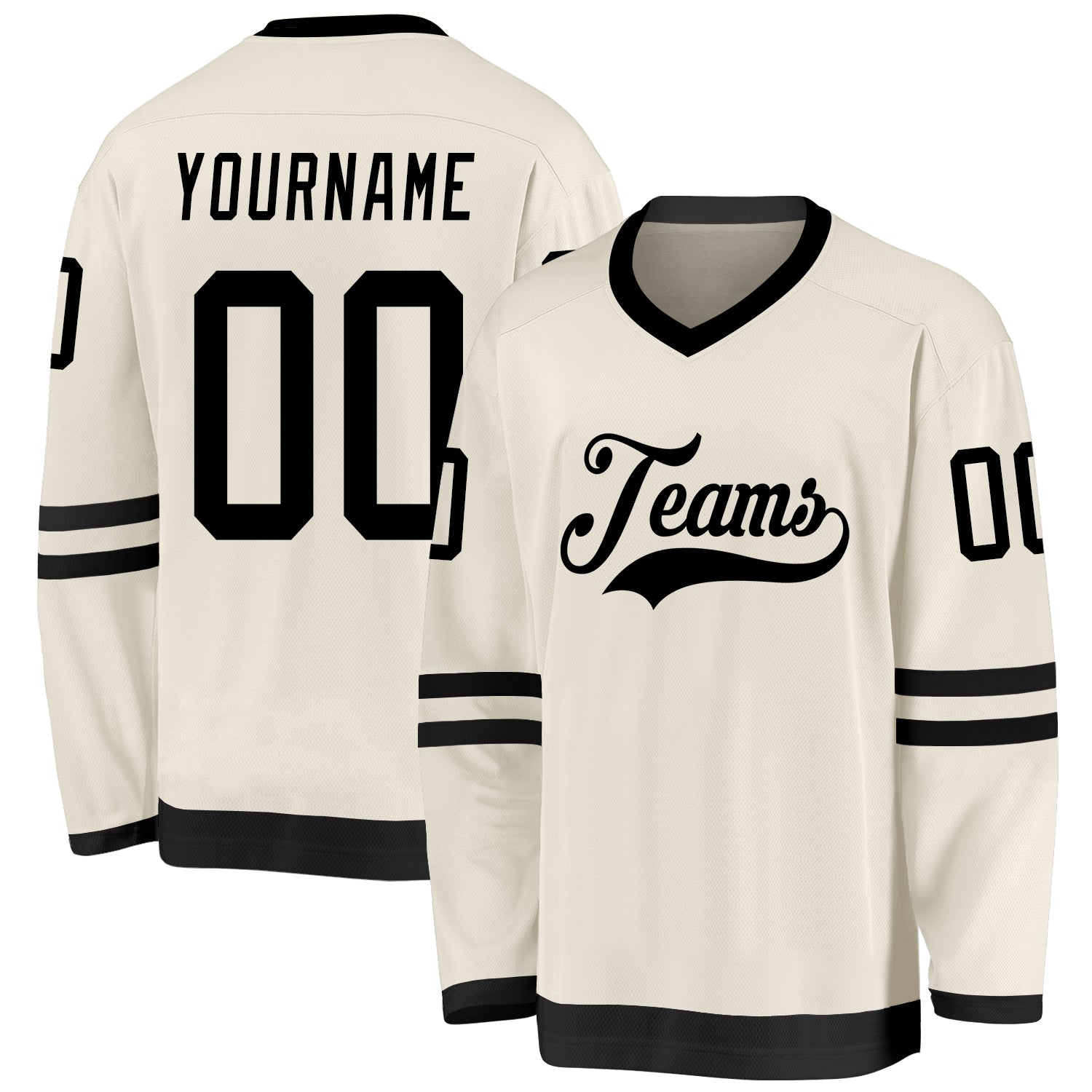 Custom Name and Number Black Cream Hockey Jersey Personalized Team Jersey Personalized Cream Black Hockey Jersey Team Custom