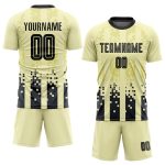 Personalized Black Cream Soccer Jersey - Custom Home Sublimation Uniform Personalized Cream Black Home Sublimation Soccer
