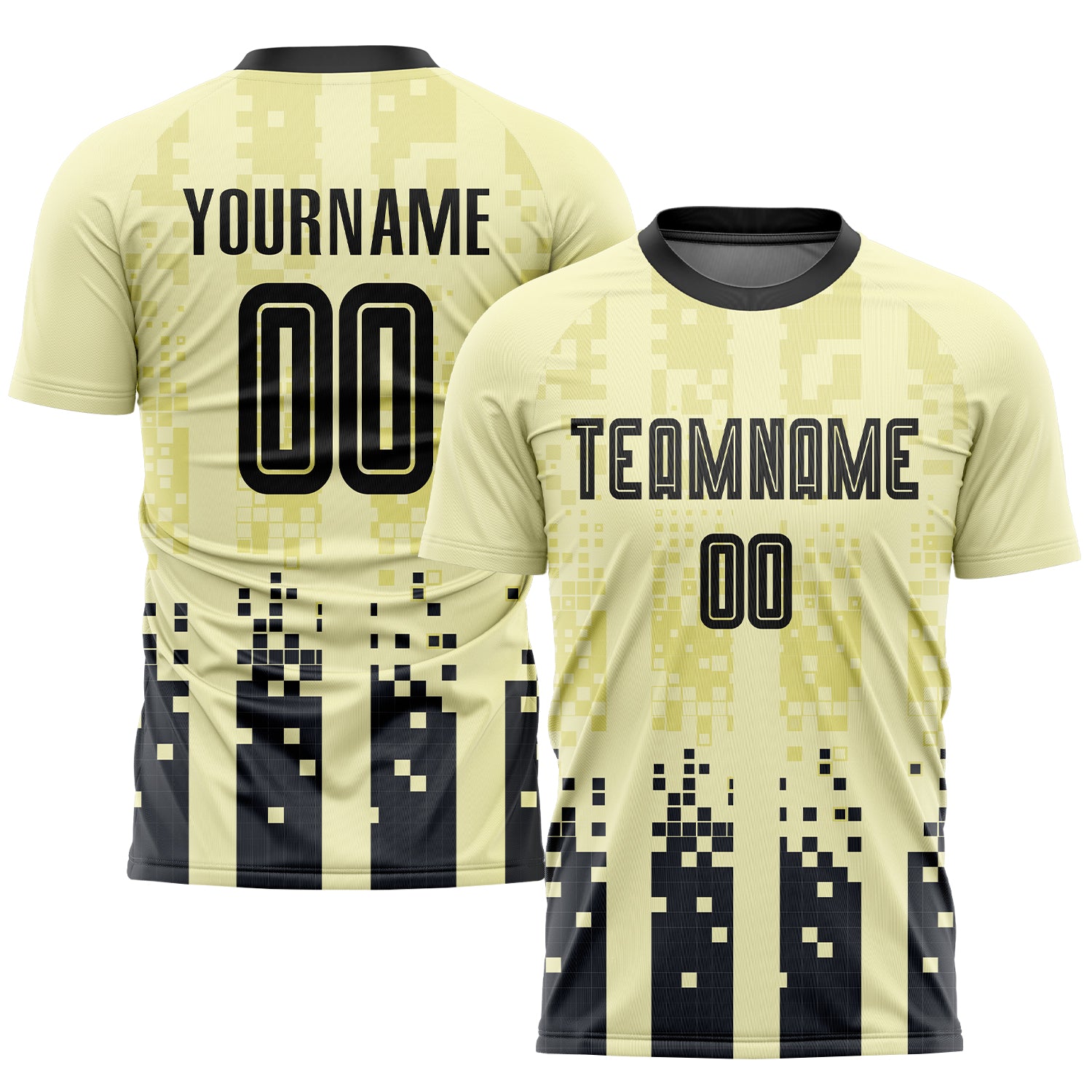 Personalized Black Cream Soccer Jersey - Custom Home Sublimation Uniform Personalized Cream Black Home Sublimation Soccer