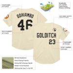 Personalized Authentic Throwback Baseball Jersey in Cream and Black Mesh Personalized Cream Black Mesh Authentic Throwback