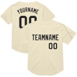 Personalized Authentic Throwback Baseball Jersey in Cream and Black Mesh Personalized Cream Black Mesh Authentic Throwback