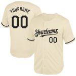 Custom Name and Number Black Cream Mesh Baseball Jersey - Authentic Personalized Throwback Jersey Personalized Cream Black