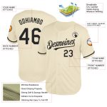 Custom Name and Number Black Cream Mesh Baseball Jersey - Authentic Personalized Throwback Jersey Personalized Cream Black