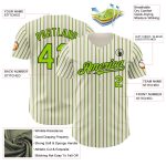 Custom Neon Green Black Pinstripe Baseball Jersey with Personalized Name and Number - Authentic Team Apparel Personalized