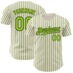 Custom Neon Green Black Pinstripe Baseball Jersey with Personalized Name and Number - Authentic Team Apparel Personalized