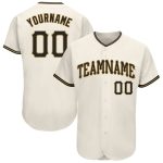 Personalized Authentic Baseball Jersey - Cream Black Old Gold Design Personalized Cream Black-Old Gold Authentic Baseball