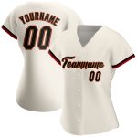 Custom Authentic Baseball Jersey with Personalized Name and Number - Cream, Black, Old Gold Team Design Personalized Cream