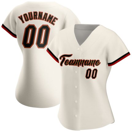 Custom Authentic Baseball Jersey with Personalized Name and Number - Cream, Black, Old Gold Team Design Personalized Cream