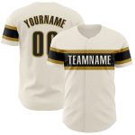 Personalized Black Cream Baseball Jersey with Old Gold Accents - Perfect Custom Sports Apparel Personalized Cream Black-Old