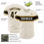 Personalized Black Cream Baseball Jersey with Old Gold Accents - Perfect Custom Sports Apparel Personalized Cream Black-Old
