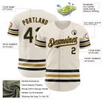Personalized Black Cream Gold Line Baseball Jersey for Men and Women Personalized Cream Black-Old Gold Line Baseball Jersey