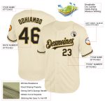 Personalized Black Old Gold Cream Mesh Baseball Jersey - Custom Throwback Style Personalized Cream Black-Old Gold Mesh Throwback