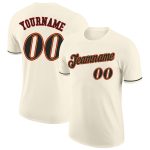 Personalized Performance T-Shirt in Cream Black and Old Gold - Customizable Tee Personalized Cream Black-Old Gold Performance