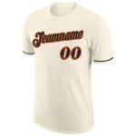 Custom Team Performance T-Shirt with Personalized Name & Number in Cream, Black, and Old Gold Personalized Cream Black-Old