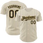 Custom Black Gold Pinstripe Baseball Jersey - Personalized Team Name & Number, Authentic 품 Personalized Cream (Black Old
