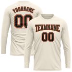 Personalized Long Sleeve Performance T-Shirt in Cream Black Old Gold-Red Personalized Cream Black Old Gold-Red Long Sleeve