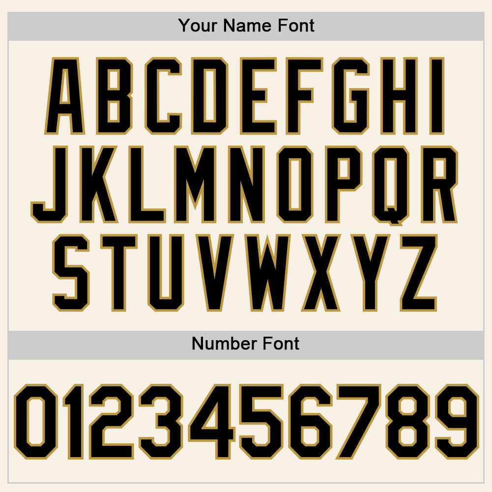 Personalized Cream Black-Old Gold Sleeveless Baseball Jersey Personalized Black Gold Cream Sleeveless Baseball Jersey for Men Personalized Cream Black-Old Gold Sleeveless Baseball Jersey - Image 4