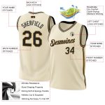 Personalized Black Cream Old Gold Throwback Basketball Jersey - Custom Sports Apparel Personalized Cream Black-Old Gold Throwback