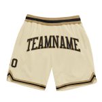 Personalized Black Old Gold Basketball Shorts for Men - Cream Throwback Style 2 Personalized Cream Black-Old Gold Throwback