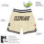 Personalized Black Cream Gold Throwback Basketball Shorts for Men Personalized Cream Black-Old Gold Throwback Basketball