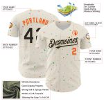 Custom Black-Orange 3D Confetti Baseball Jersey - Personalized Sports Apparel Personalized Cream Black-Orange 3D Confetti