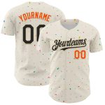 Custom Name and Number Personalized 3D Pattern Baseball Jersey - Cream Black-Orange Team Design Personalized Cream Black-Orange