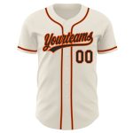 Personalized Authentic Baseball Jersey in Cream, Black, and Orange Colors Personalized Cream Black-Orange Authentic Baseball