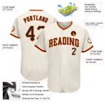 Custom Personalized Authentic Baseball Jersey with Team Name and Number - Cream Black-Orange Personalized Cream Black-Orange